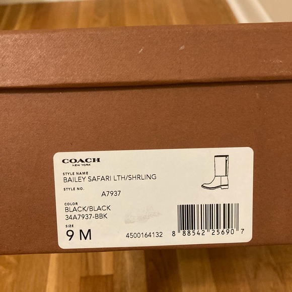 NEW Black Coach boots BAILEY SAFARI - Picture 1 of 6